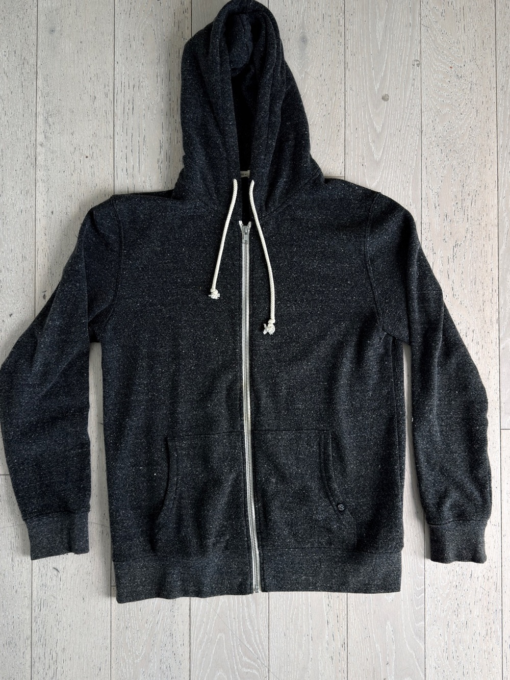 Alternative Apparel Men's Charcoal Speckled Zip-Up Hoodie Sweatshirt